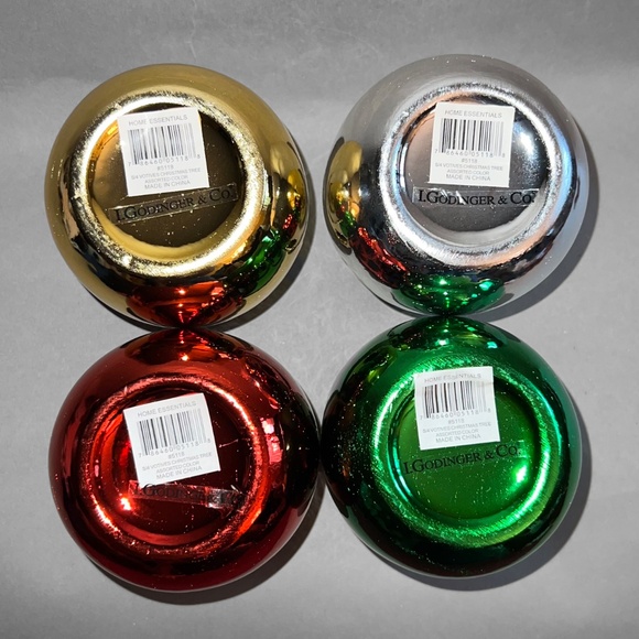 4Piece Metallic Holiday Votive Holders - Picture 6 of 12
